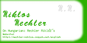 miklos mechler business card
